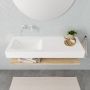 Mondiaz Alan badmeubel 120 cm planchet washed oak vrijhangend wastafel links zonder kraangat wit - Thumbnail 3