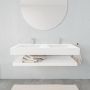 Mondiaz Alan badmeubel 120 cm solid suface planchet talc vrijhangend wastafel dubbel 2 kraangaten wit - Thumbnail 2
