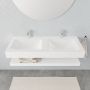 Mondiaz Alan badmeubel 120 cm solid suface planchet talc vrijhangend wastafel dubbel 2 kraangaten wit - Thumbnail 3