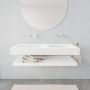 Mondiaz Alan badmeubel 120 cm solid suface planchet talc vrijhangend wastafel dubbel zonder kraangat wit - Thumbnail 2