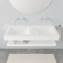 Mondiaz Alan badmeubel 120 cm solid suface planchet talc vrijhangend wastafel dubbel zonder kraangat wit - Thumbnail 3
