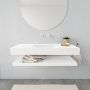 Mondiaz Alan badmeubel 120 cm solid suface planchet talc vrijhangend wastafel midden zonder kraangat wit - Thumbnail 2