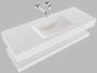 Mondiaz Alan badmeubel 120 cm solid suface planchet talc vrijhangend wastafel midden zonder kraangat wit - Thumbnail 4