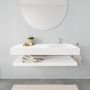 Mondiaz Alan badmeubel 120 cm solid suface planchet talc vrijhangend wastafel rechts 1 kraangat wit - Thumbnail 2