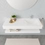 Mondiaz Alan badmeubel 120 cm solid suface planchet talc vrijhangend wastafel rechts 1 kraangat wit - Thumbnail 3