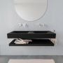 Mondiaz Alan badmeubel 120 cm solid suface planchet urban vrijhangend wastafel dubbel zonder kraangat wit - Thumbnail 2