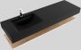 Mondiaz Alan badmeubel 150 cm planchet washed oak vrijhangend wastafel links 1 kraangat zwart - Thumbnail 4