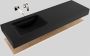Mondiaz Alan badmeubel 150 cm planchet washed oak vrijhangend wastafel links zonder kraangat zwart - Thumbnail 4