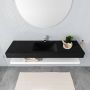 Mondiaz Alan badmeubel 150 cm solid suface planchet talc vrijhangend wastafel midden 1 kraangat zwart - Thumbnail 3
