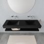 Mondiaz Alan badmeubel 150 cm solid suface planchet urban vrijhangend wastafel dubbel zonder kraangat wit - Thumbnail 3