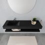 Mondiaz Alan badmeubel 150 cm solid suface planchet urban vrijhangend wastafel links 1 kraangat zwart - Thumbnail 3