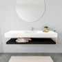 Mondiaz Alan badmeubel 150 cm solid suface planchet urban vrijhangend wastafel midden 1 kraangat wit - Thumbnail 2