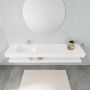 Mondiaz Alan badmeubel 200 cm solid suface planchet talc vrijhangend wastafel links 1 kraangat wit - Thumbnail 3