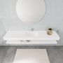 Mondiaz Alan badmeubel 200 cm solid suface planchet talc vrijhangend wastafel midden 1 kraangat wit - Thumbnail 3