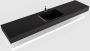 Mondiaz Alan badmeubel 200 cm solid suface planchet talc vrijhangend wastafel midden 1 kraangat zwart - Thumbnail 4