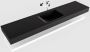 Mondiaz Alan badmeubel 200 cm solid suface planchet talc vrijhangend wastafel midden zonder kraangat wit - Thumbnail 4