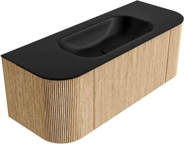 Mondiaz Badmeubel Kurve | 120 cm | Meubelkleur Oak | Wastafelkleur Urban | Midden spoelbak | 1 kraangat