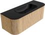Mondiaz Badmeubel Kurve | 120 cm | Meubelkleur Oak | Wastafelkleur Urban | Midden spoelbak | 1 kraangat - Thumbnail 4