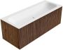 Mondiaz Badmeubel Kurve | 120 cm | Meubelkleur Walnut | Wastafelkleur Talc | Midden spoelbak | 1 kraangat - Thumbnail 4