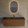 Mondiaz Badmeubel Kurve | 120 cm | Meubelkleur Walnut | Wastafelkleur Urban | Midden spoelbak | 1 kraangat - Thumbnail 2