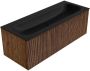 Mondiaz Badmeubel Kurve | 120 cm | Meubelkleur Walnut | Wastafelkleur Urban | Midden spoelbak | 1 kraangat - Thumbnail 4