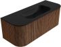 Mondiaz Badmeubel Kurve | 120 cm | Meubelkleur Walnut | Wastafelkleur Urban | Midden spoelbak | Zonder kraangaten - Thumbnail 4