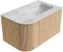 Mondiaz Badmeubel Kurve-Dlux | 75 cm | Meubelkleur Oak | Wastafelkleur Glace | Solid surface | Rechts spoelbak | 1 kraangat - Thumbnail 4