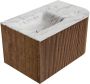 Mondiaz Badmeubel Kurve-Dlux | 75 cm | Meubelkleur Walnut | Wastafelkleur Glace | Solid surface | Links spoelbak | 1 kraangat - Thumbnail 4