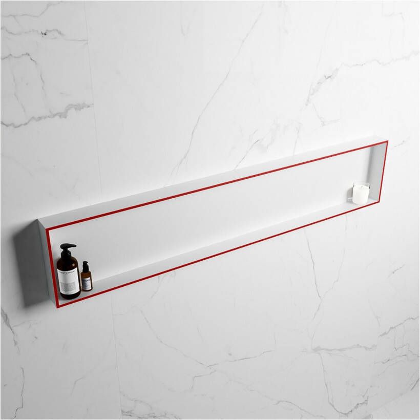 Mondiaz Wandnis Solid Surface Easy | In- en opbouw | 150x30x8 cm | 1 vak | Fire Talc