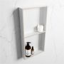 Mondiaz Wandnis Solid Surface Easy | In- en opbouw | 30x60x8 cm | 2 vakken | Linen Talc - Thumbnail 2