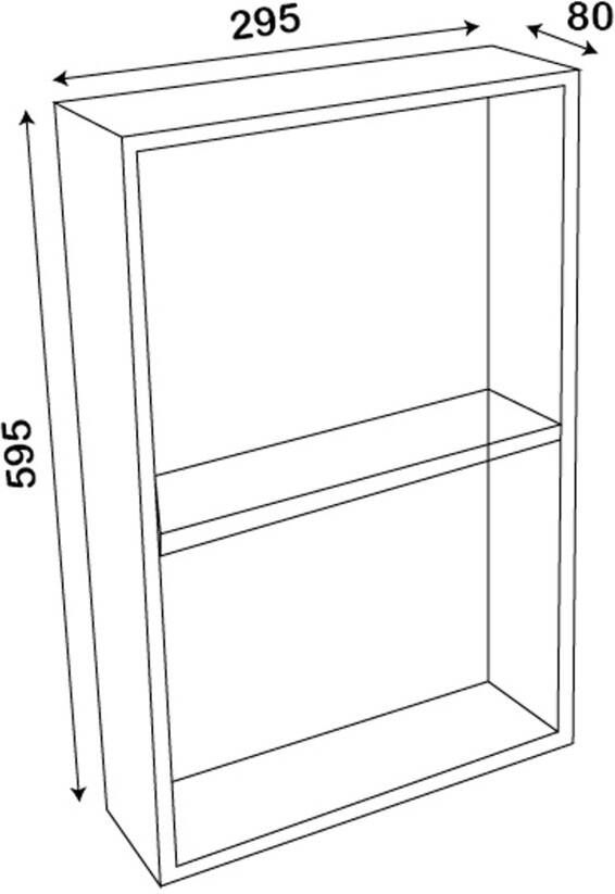 Mondiaz Wandnis Solid Surface Easy | In- en opbouw | 30x60x8 cm | 2 vakken | Linen Talc