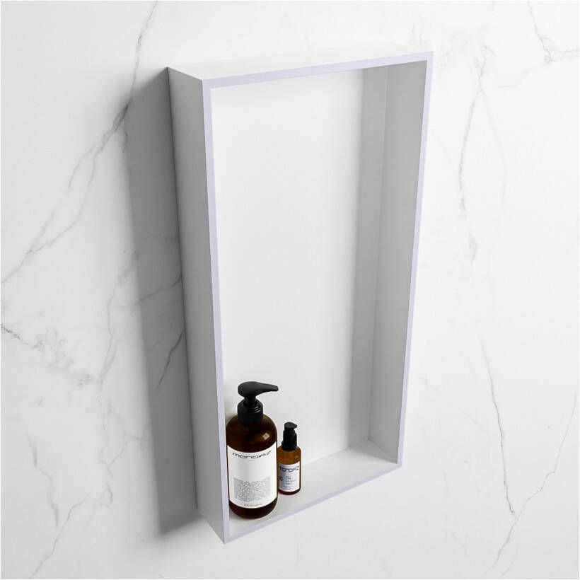 Mondiaz Wandnis Solid Surface Easy | In- en opbouw | 30x60x8 cm | 1 vak | Cale Talc