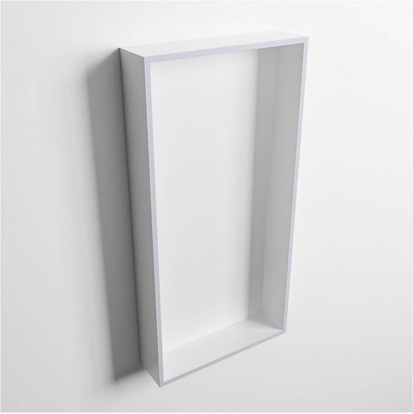 Mondiaz Wandnis Solid Surface Easy | In- en opbouw | 30x60x8 cm | 1 vak | Cale Talc