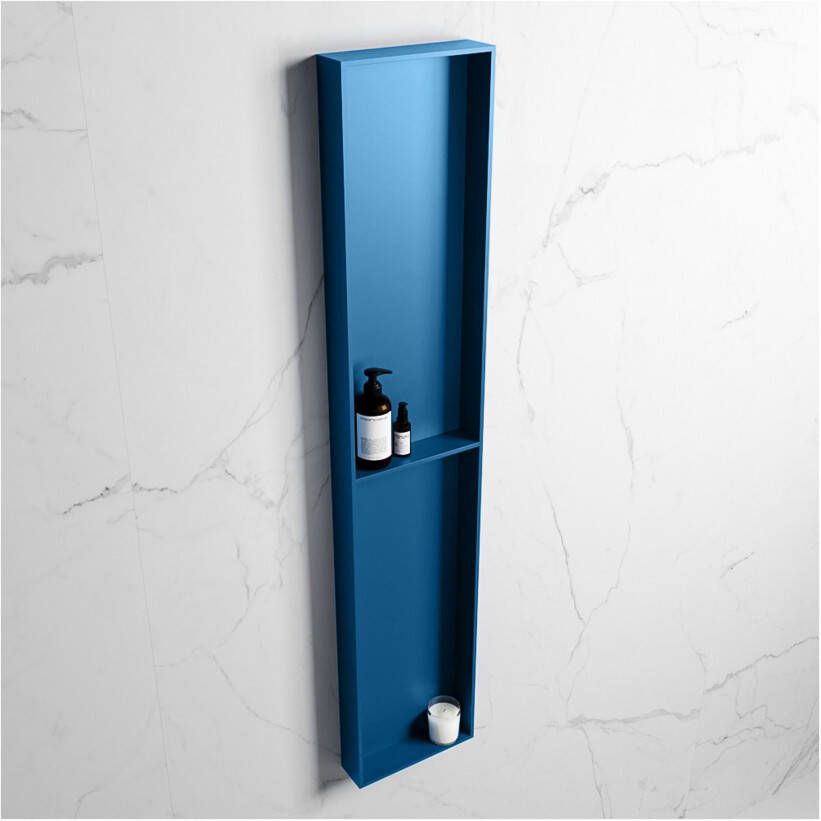 Mondiaz Wandnis Solid Surface Easy | In- en opbouw | 30x90x8 cm | 2 vakken | Jeans