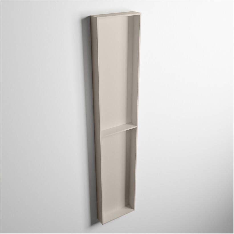 Mondiaz Wandnis Solid Surface Easy | In- en opbouw | 30x90x8 cm | 2 vakken | Linen
