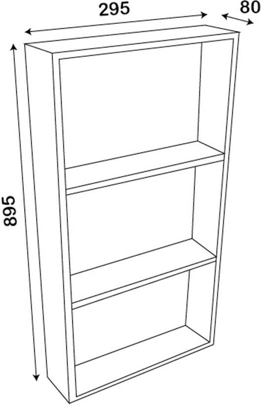 Mondiaz Wandnis Solid Surface Easy | In- en opbouw | 30x90x8 cm | 3 vakken | Fire
