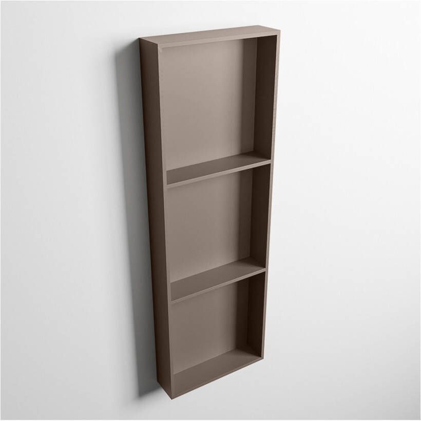 Mondiaz Wandnis Solid Surface Easy | In- en opbouw | 30x90x8 cm | 3 vakken | Smoke