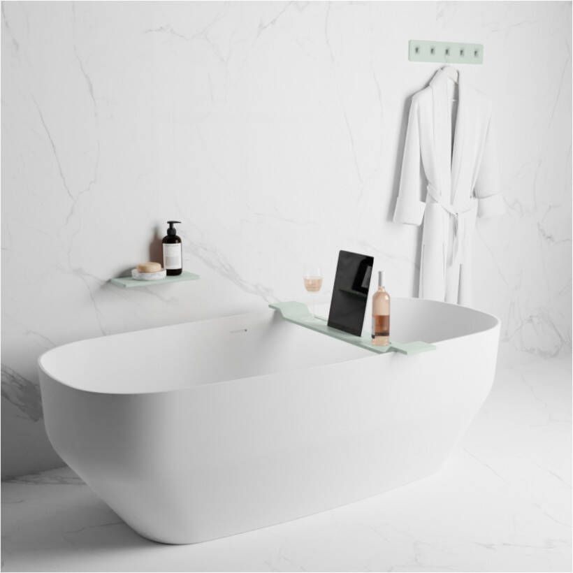 Mondiaz Planchet Easy | Wandmontage | 31x14x1.2 cm | Solid Surface | Rechthoek | Greey