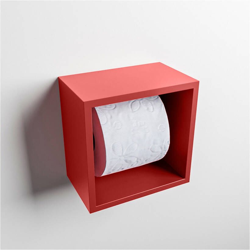 Mondiaz EASY Toiletrolhouder solid surface in- en opbouw 16x16 cm kleur Fire