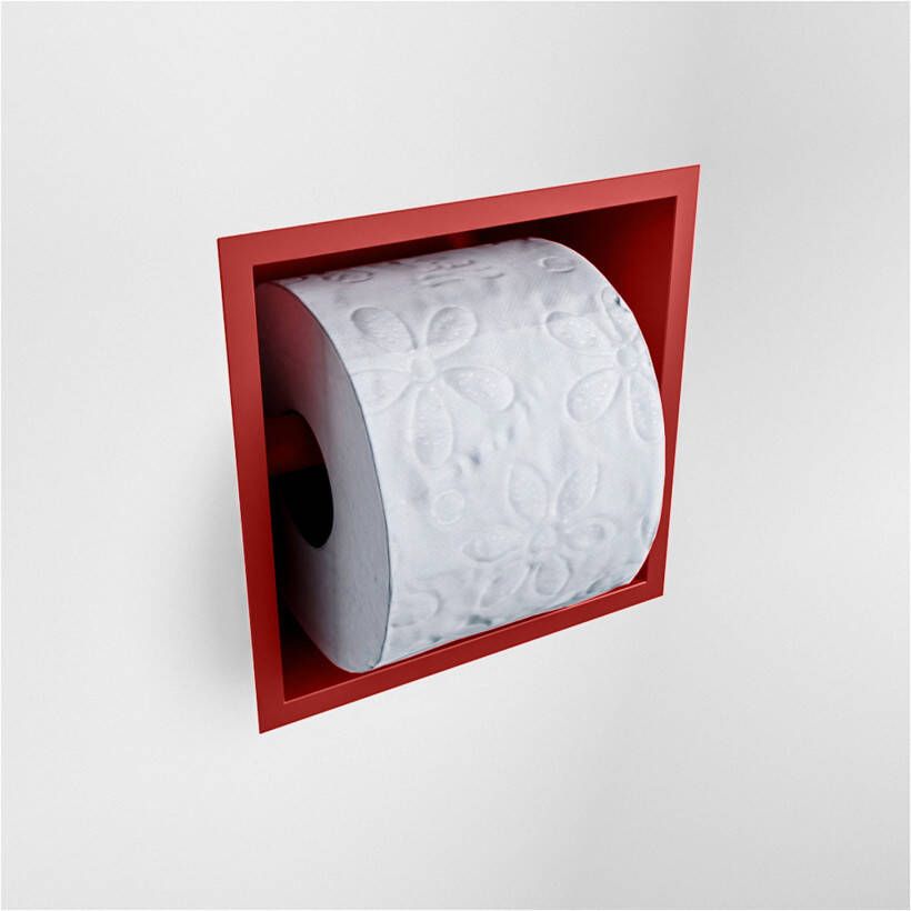 Mondiaz EASY Toiletrolhouder solid surface in- en opbouw 16x16 cm kleur Fire