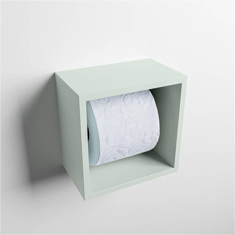 Mondiaz EASY Toiletrolhouder solid surface in- en opbouw 16x16 cm kleur Greey