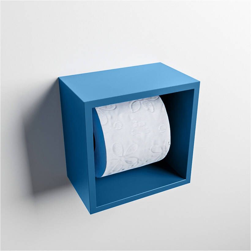 Mondiaz EASY Toiletrolhouder solid surface in- en opbouw 16x16 cm kleur Jeans