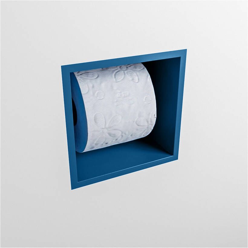 Mondiaz EASY Toiletrolhouder solid surface in- en opbouw 16x16 cm kleur Jeans