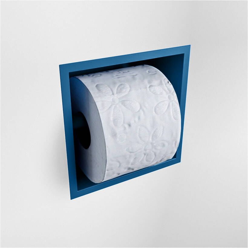 Mondiaz EASY Toiletrolhouder solid surface in- en opbouw 16x16 cm kleur Jeans