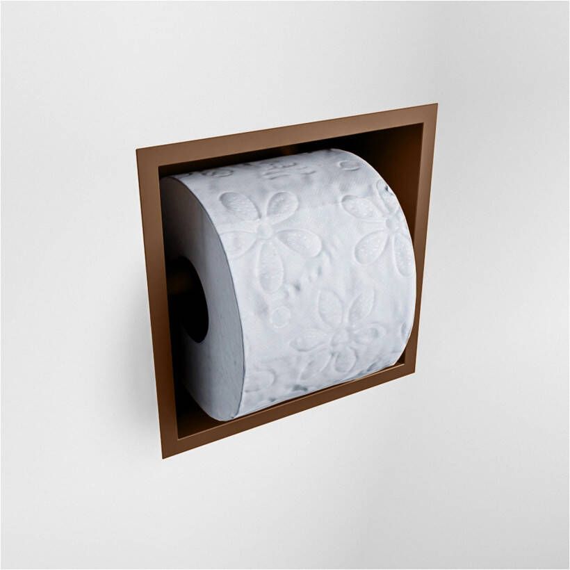 Mondiaz EASY Toiletrolhouder solid surface in- en opbouw 16x16 cm kleur Rust