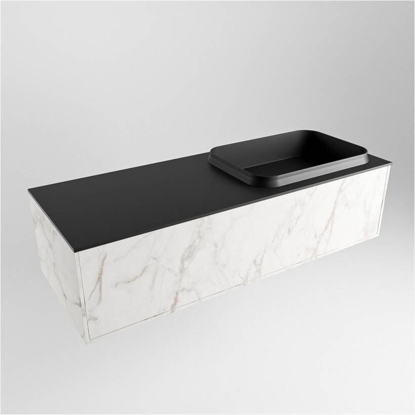 Mondiaz ERIN 120cm badmeubel onderkast kleur carrara met 1 lade wastafel rechts 1 kraangat kleur Urban