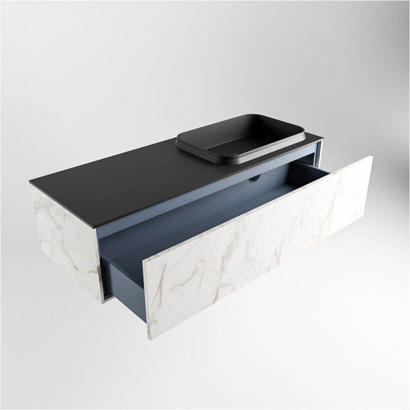 Mondiaz ERIN 120cm badmeubel onderkast kleur carrara met 1 lade wastafel rechts 1 kraangat kleur Urban