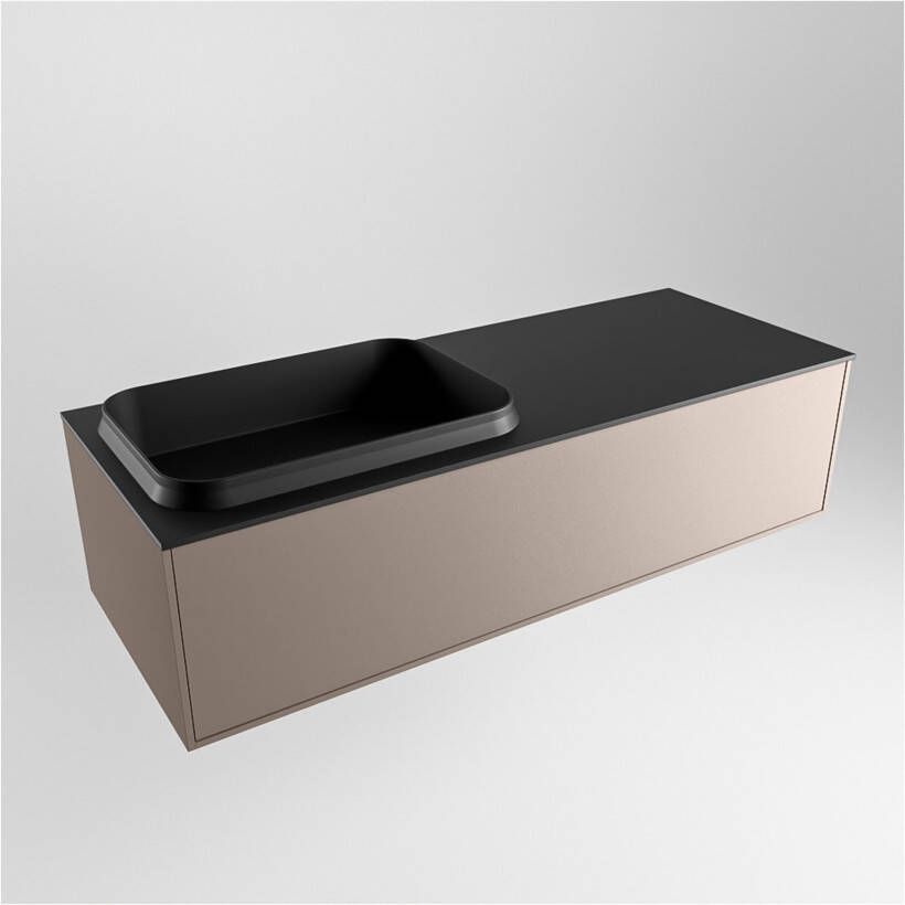 Mondiaz ERIN 120cm badmeubel onderkast kleur Smoke met 1 lade wastafel links 1 kraangat kleur urban