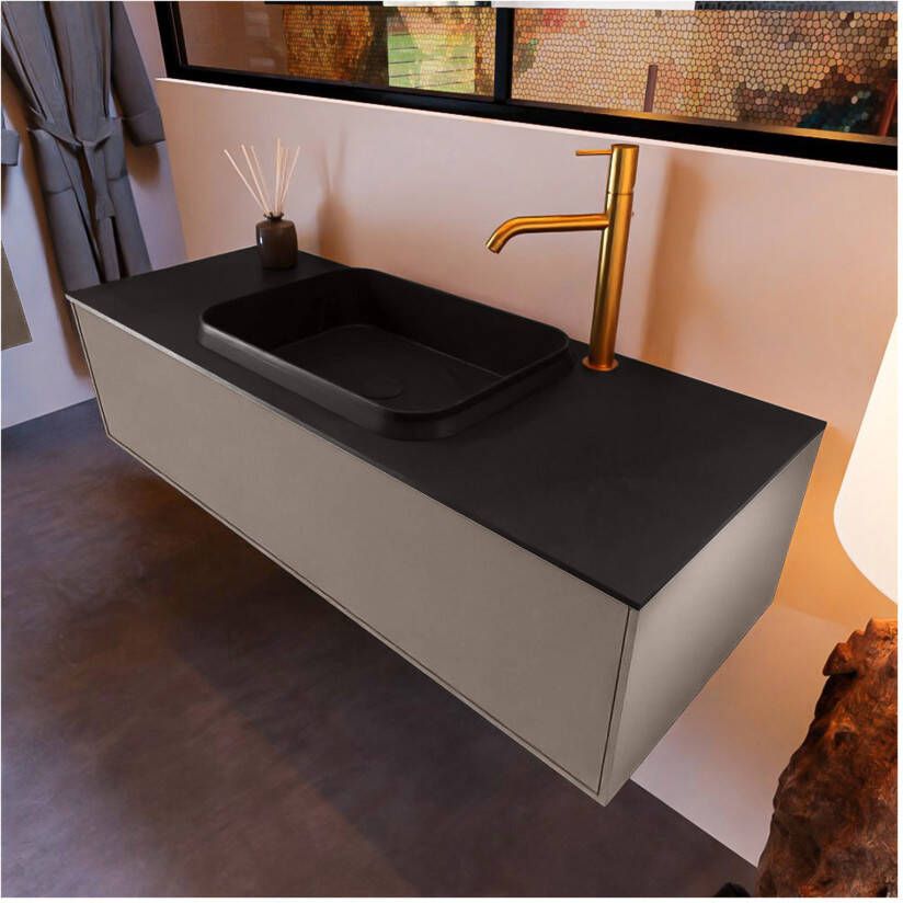 Mondiaz ERIN 120cm badmeubel onderkast kleur Smoke met 1 lade wastafel midden 1 kraangat kleur urban