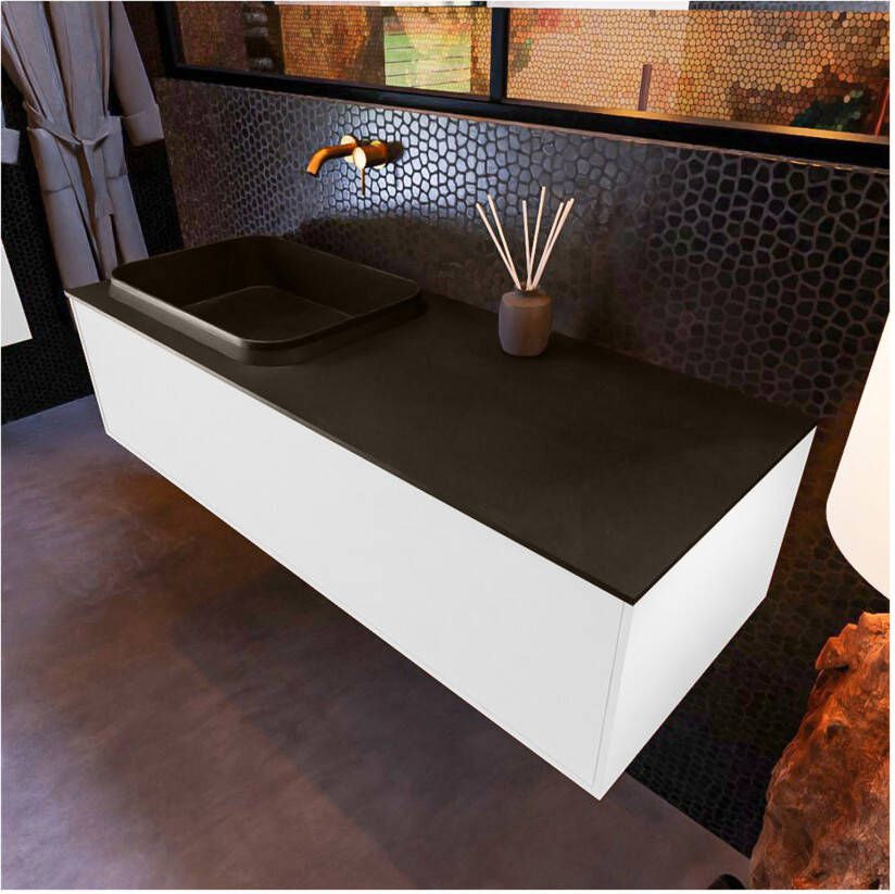 Mondiaz ERIN 120cm badmeubel onderkast kleur talc met 1 lade wastafel links zonder kraangaten kleur Urban